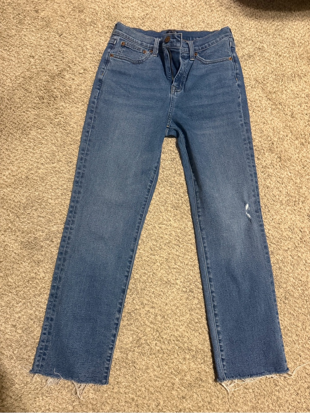 J. Crew Straight-Leg Jeans in Medium Blue Denim